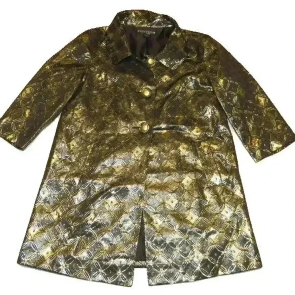 Scott Taylor Black Gold Geometric Blazer size SP